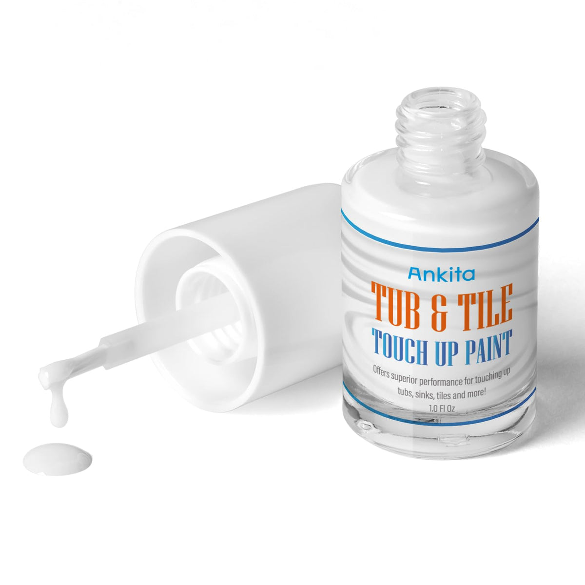Specialty Tub and Tile Paint, High-Gloss White Tub Paint for Bathtub, Quick-Dry Porcelain paint for Scratches & Chips on Porcelain, Acrylic, Enamel, Cast Iron, Bathtubs, Tiles, Sinks and Toilets(White)
