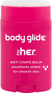 Body Glide For Her Anti Chafe Balm | Chafing stick with added emollients | Great for dry, sensitive skin and/or sensitive areas | Use on chest, bra, butt, groin, arm, and thigh chafing | 1.5oz