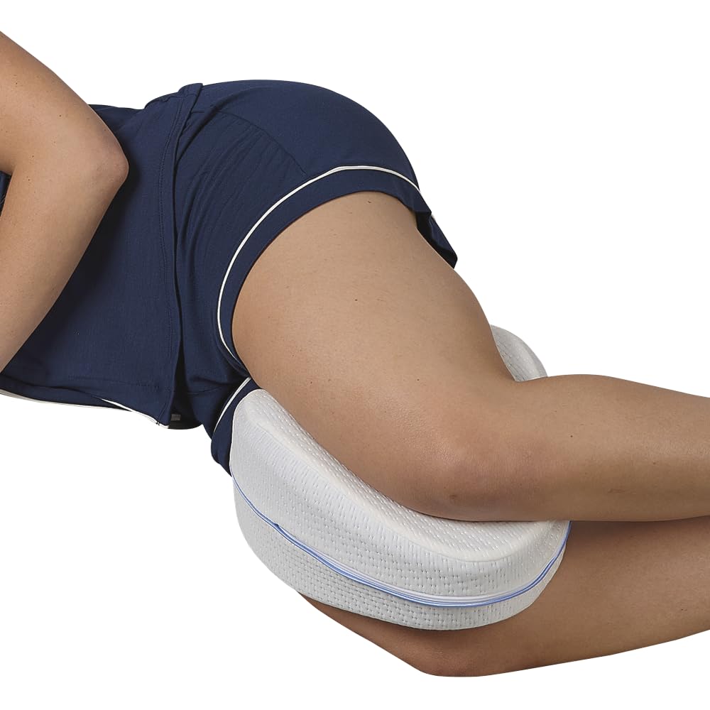 Contour Legacy Leg & Knee Foam Support Pillow for Side Sleepers Soothing Relief for Back, HIPS, Knees, Joints, Nerves & Muscles