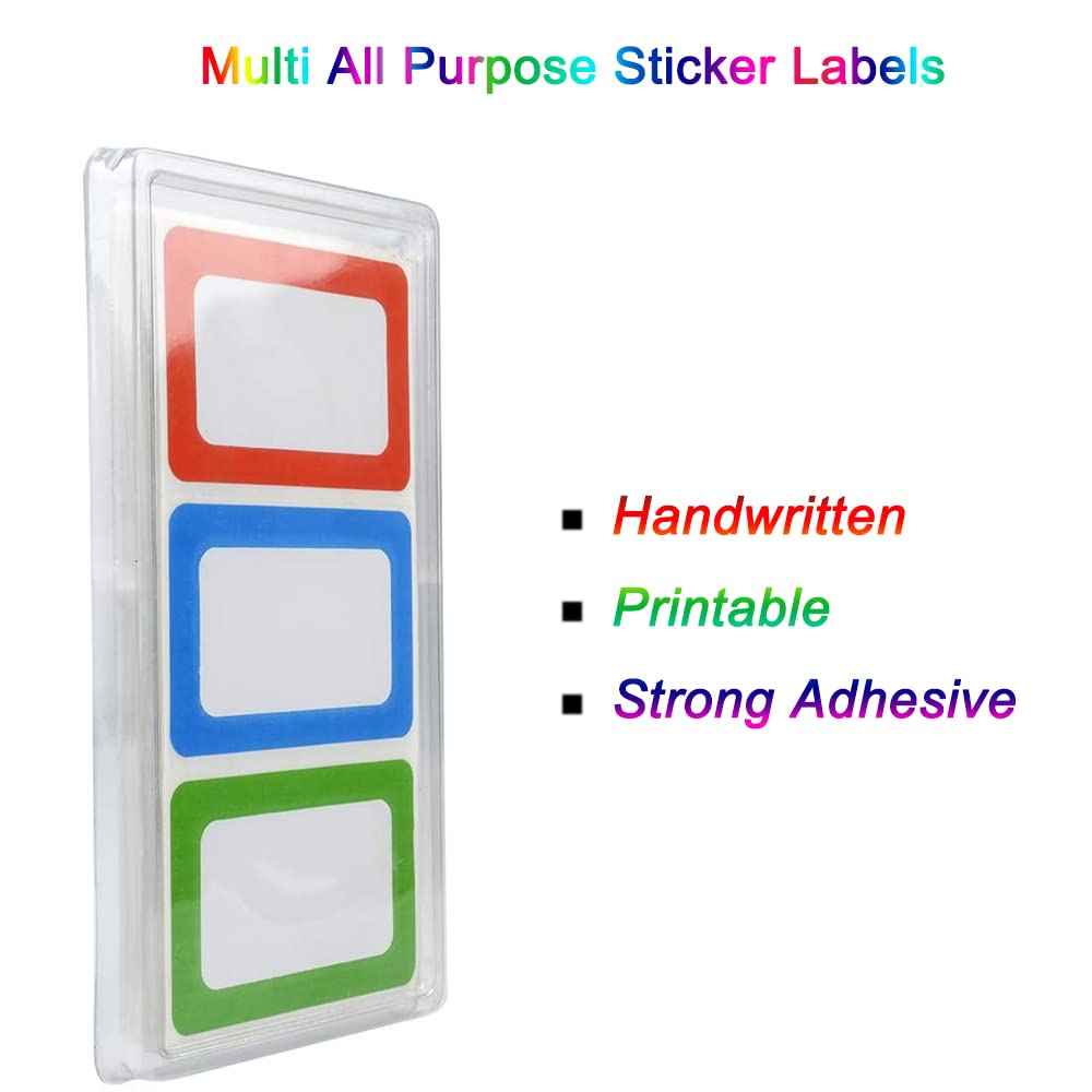 Plain Name Tag Stickers Colorful Border Name Tag Labels - 200 Stickers (3.5 x 2.25 inch)