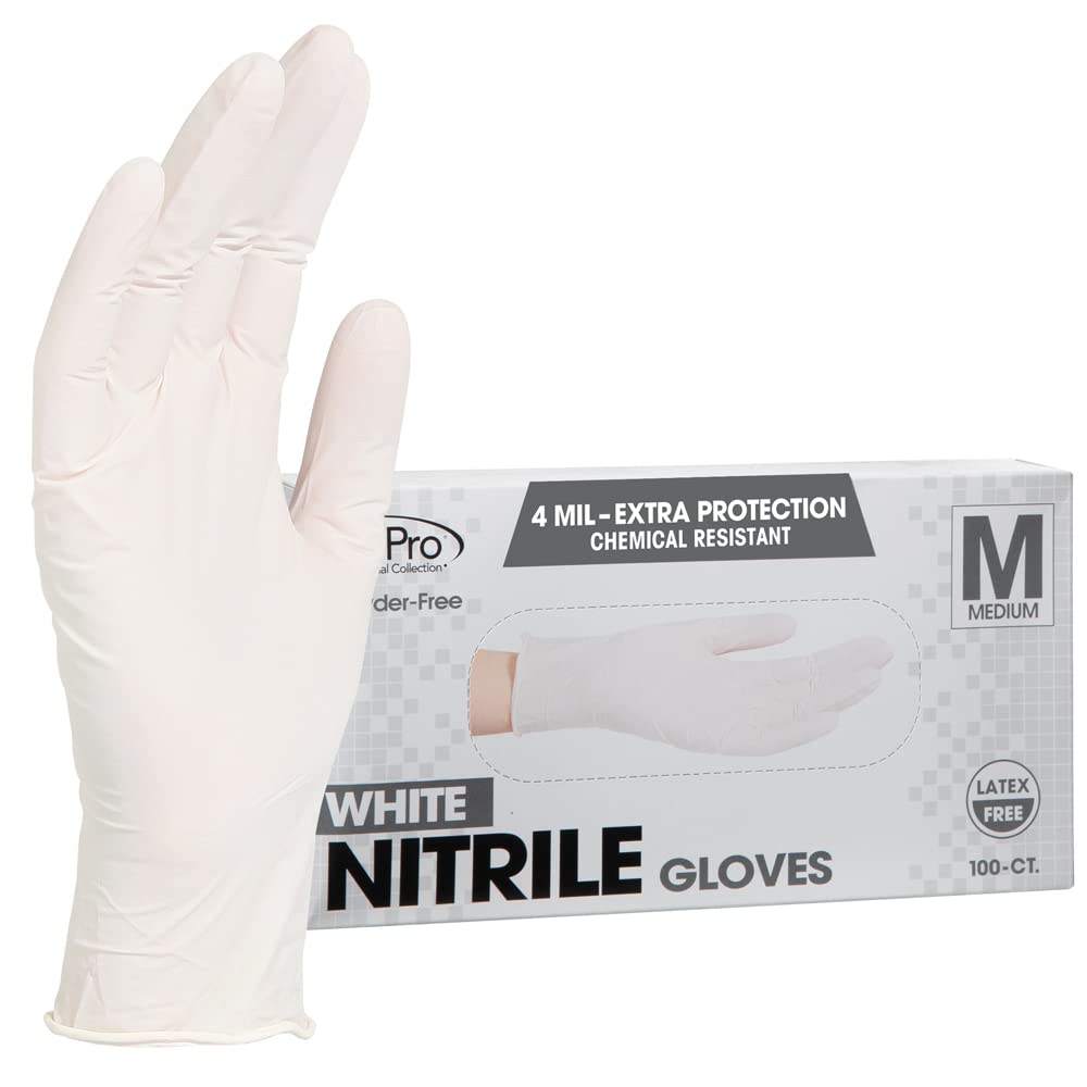 ForPro Professional Collection Disposable Nitrile Gloves, Chemical Resistant, Powder-Free, Latex-Free, Non-Sterile, Food Safe, 4 Mil, Black, Small, 100-Count