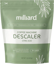 Milliard Descaler Powder - Coffee & Espresso Machine Descaling Cleaning Solution For Use With Keurig, Breville, Nespresso, Delonghi & More (1 lb, 9 Uses)