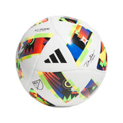 adidas MLS Training Soccer Ball, White/Black/Silver Metallic, 3