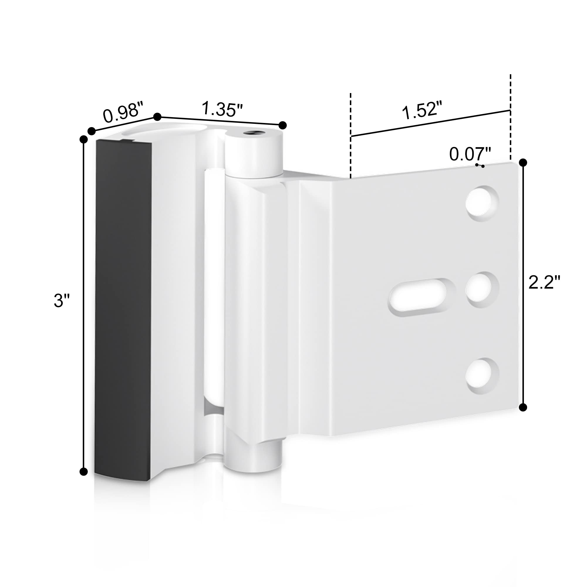 Door Reinforcement Lock Withstands 800lbs of Force - White Extra Proof Door Lock for Kids Safety with 8 Screws Prevents Unauthorized Entry, Add a Door Security Lock for Home Safety & Privacy
