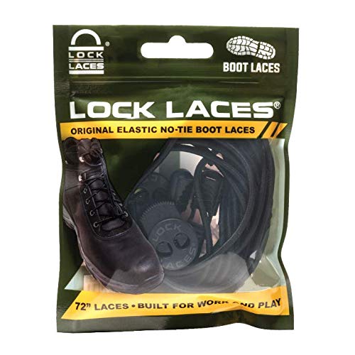 LOCK LACES Unisex Black Boot One Size One Size