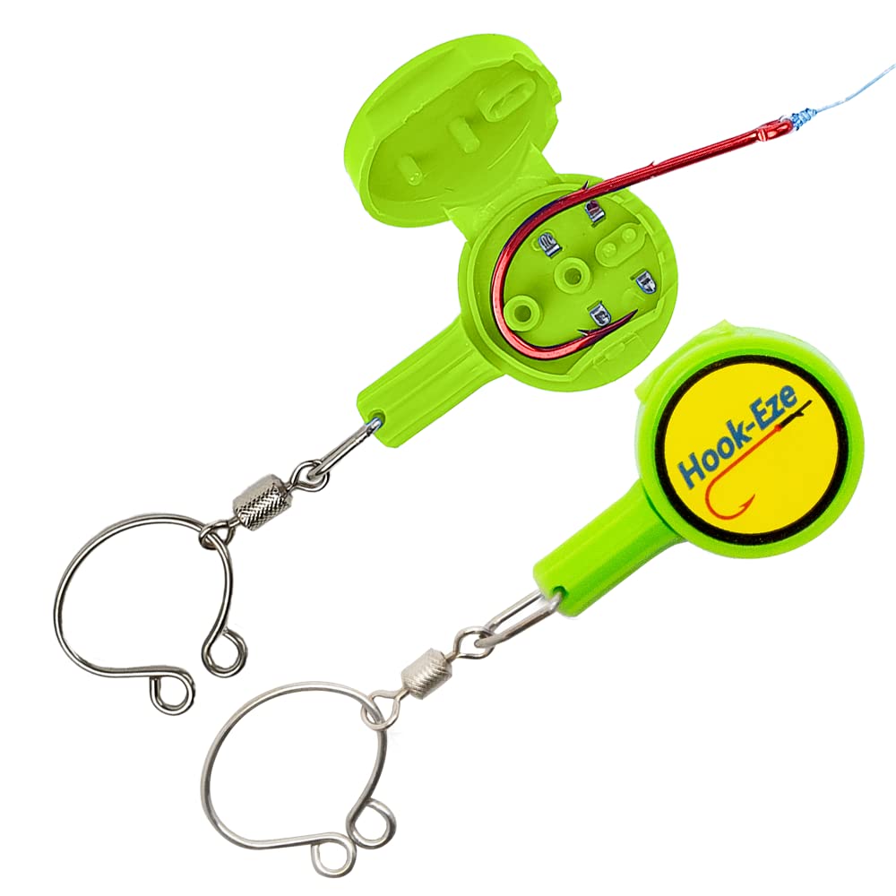 2023 Aktualisiertes Design Hook Eze Angelgerät Knotenbinder | 2er-Pack | Schutz vor Angelhaken | Coole Gadgets | Eis- & Fliegenbinde-Angelgeschenke für angehende Angler – Grün