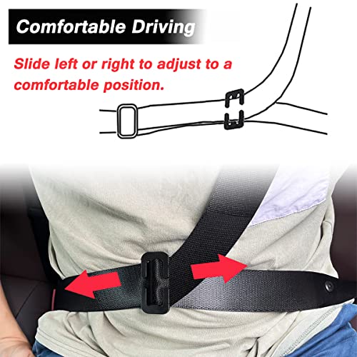 HooRLZ Seatbelt Adjuster, Universal Seatbelt Clip, Improved Driving Comfort, Car Seat Belt Adjuster for Adults, Kids, Pregnancy, Short Adults (Black-2Pcs)