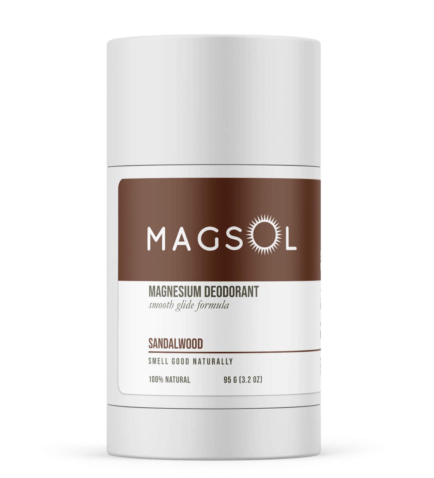 MAGSOL Natural Deodorant for Men & Women - Mens Deodorant with Magnesium - Perfect for Ultra Sensitive Skin, Aluminum Free Deodorant for Women, Baking Soda Free 3.2 oz (Sandalwood)