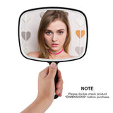 Koonero Large Wall Mount Hand Mirror with Handle, for Vanity Makeup Home Salon Travel Use (Square Black 10.3inx7.3in)