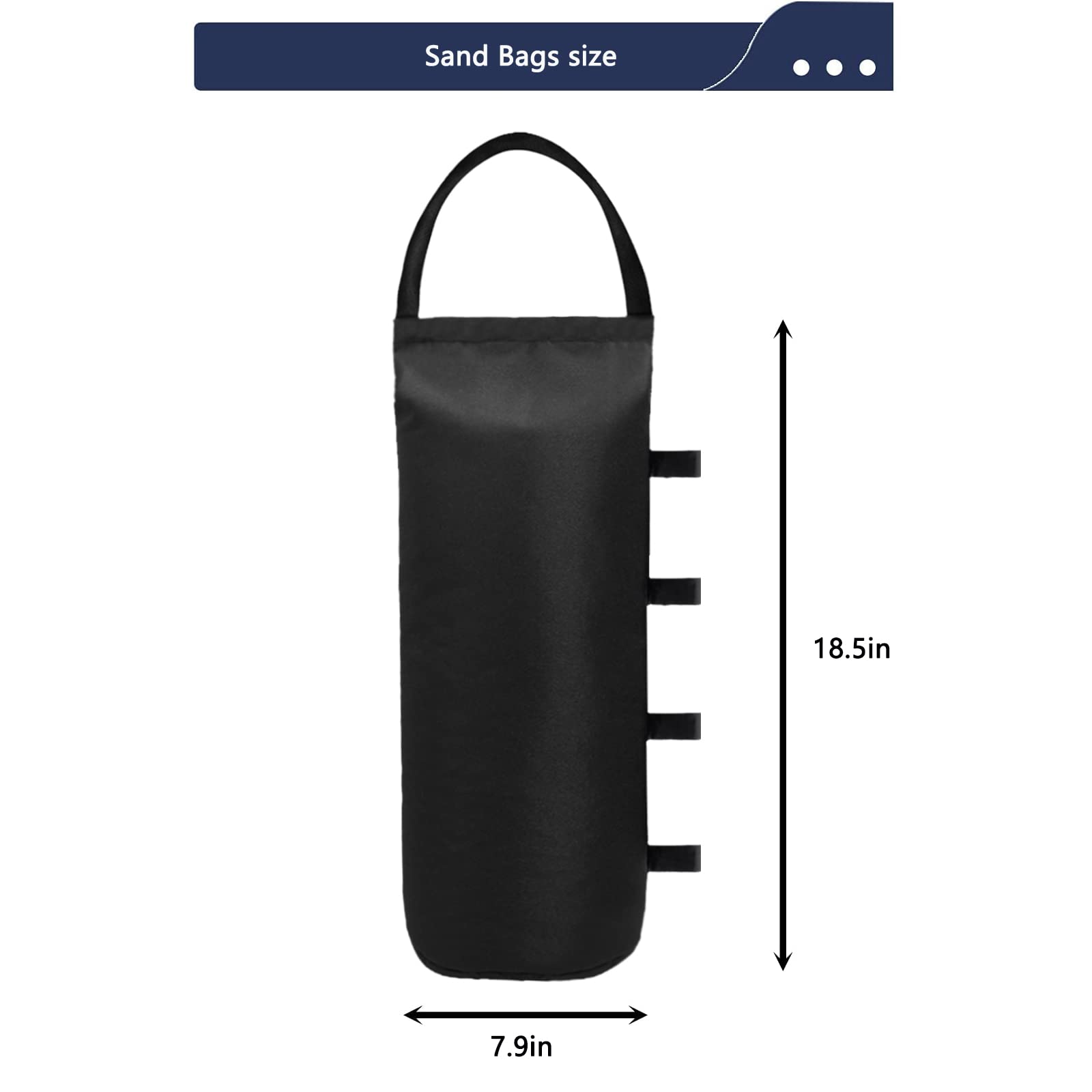 4 (Black) Cylindrical Sand Bags Weights for Canopy Weight Bag Outdoor Advertising Tent Sunshade Fixed Windproof sandbag Bag Weight Bags for Pop up Canopy Tent (Without Sand)