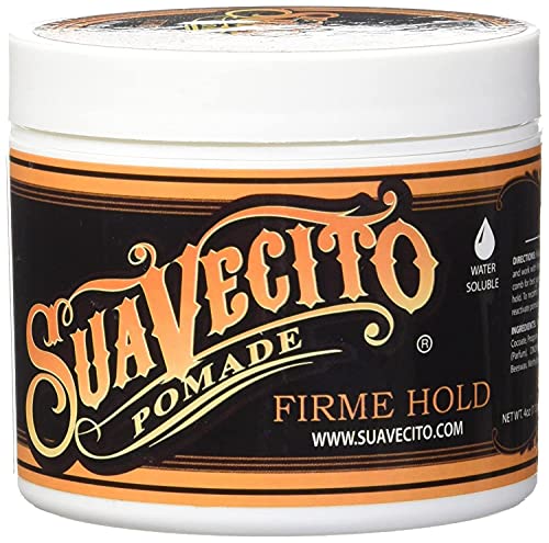 Suavecito Pomade Firme (Strong) Hold 4 Oz, 1 Pack - Strong Hold Hair Pomade For Men - Medium Shine Water Based Flake Free Hair Gel - Easy To Wash Out - All Day Hold For All Hair Styles