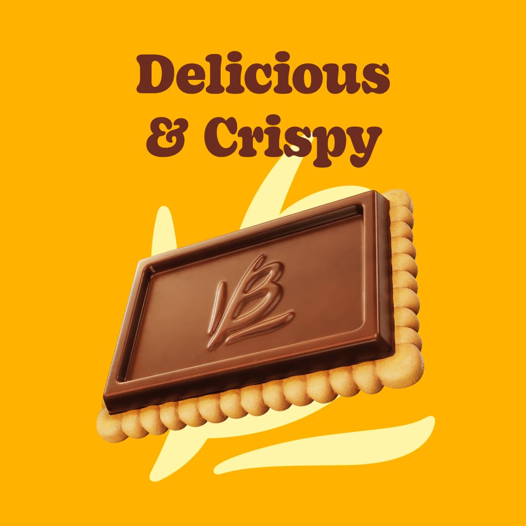 Bauducco Choco Biscuit Cookies,15.2 oz (Pack of 24) - Crispy & Delicious Chocolate Cookies, Individually Wrapped for Snacks, Dessert & Lunch Boxes - 2 Cookies per Pack