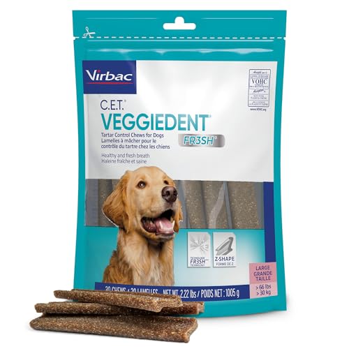 Virbac CET VEGGIEDENT FR3SH Tartar Control Chews for Dogs, Medium (Pack of 30)