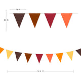 32Ft Fall Banner Decorations Triangle Flag Fabric Pennant Garland Bunting for Happy Fall Decor Thanksgiving Day Harvest Autumn Wedding Birthday Party Home Outdoor Garden Hanging Decoration (36Pcs)