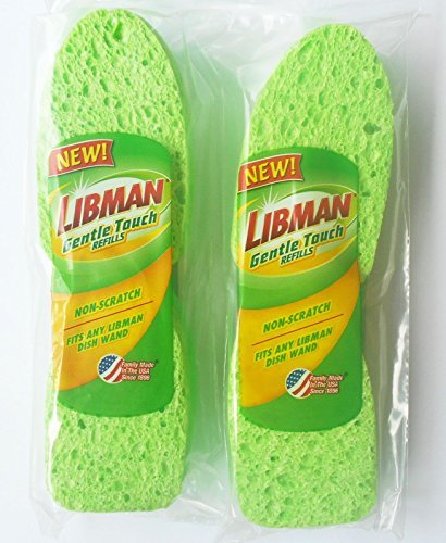 Cleaning Sponge Non-Scratch Libman Gentle-Touch Refills 2 -2-Packs (4 total sponges) Made in USA