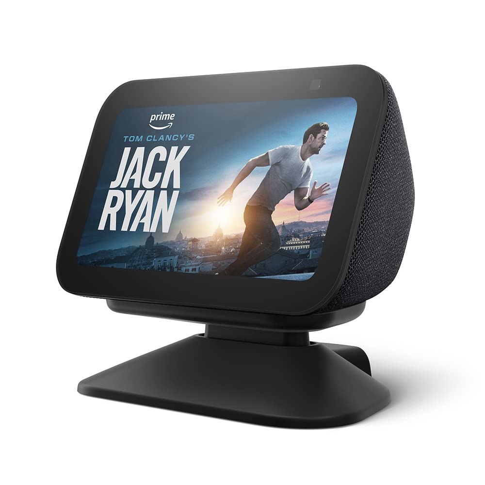 Echo Show 5 (الجيل الثالث) حامل قابل للتعديل مع منفذ شحن USB-C | فحمي