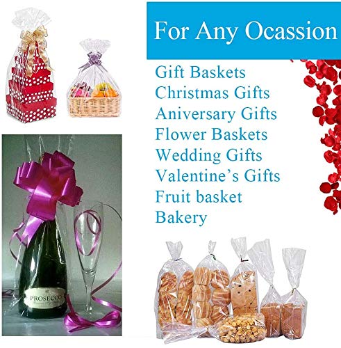 100 ft Clear Cellophane Wrap Roll (31.5 in x 100 ft) - 3 Mil Thicken Cellophane Roll, Clear Cellophane Bags Large, Clear Wrapping Paper for Flower Gift Baskets Wrap (31.5" fold into 16")