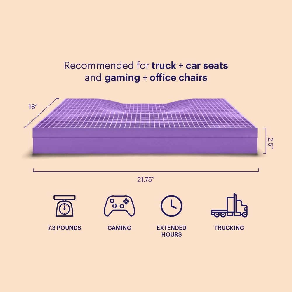 Purple Ultimate Seat Cushion | Pressure Reducing Grid Designed for Ultimate Comfort | Designed for Gaming | Made in The USA