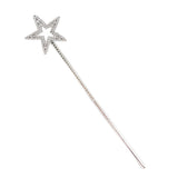 MYUBWTF Silver 13 Inches Star Wand Elf baton, Angel Star Magic Wand, Silver Fairy Princess Plating, Silver Stars Stick