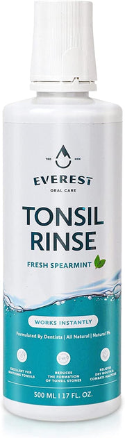Everest Mouth Wash & Tonsil Stone Remover Ã¢ÂÂ Natural Mouthwash or Oral Rinse Liquid to Help Soothe Tonsils, Fight Bad Breath, & Relieve Dry Mouth Ã¢ÂÂ Paraben & Alcohol Free Treatment, Spearmint
