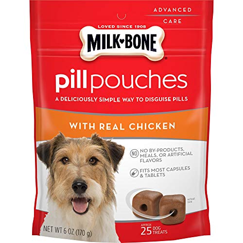 Milk-Bone Pill Pouches Dog Treats, Real Chicken Flavor, 6 Ounce (Pack of 5)