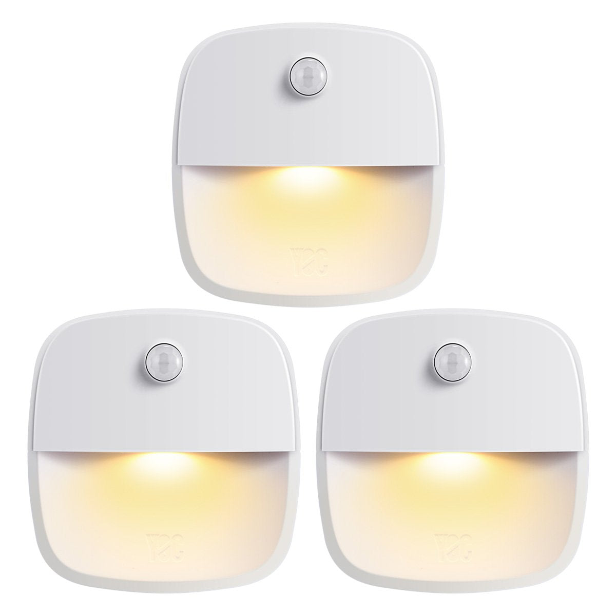 AMIR (Upgraded Version Motion Sensor Light, Cordless Battery-Powered LED Night Light, Wall Light, Closet Lights, Safe Lights for Stairs, Hallway, Bathroom, Kitchen, Cabinet (Warm White - Pack of 3)