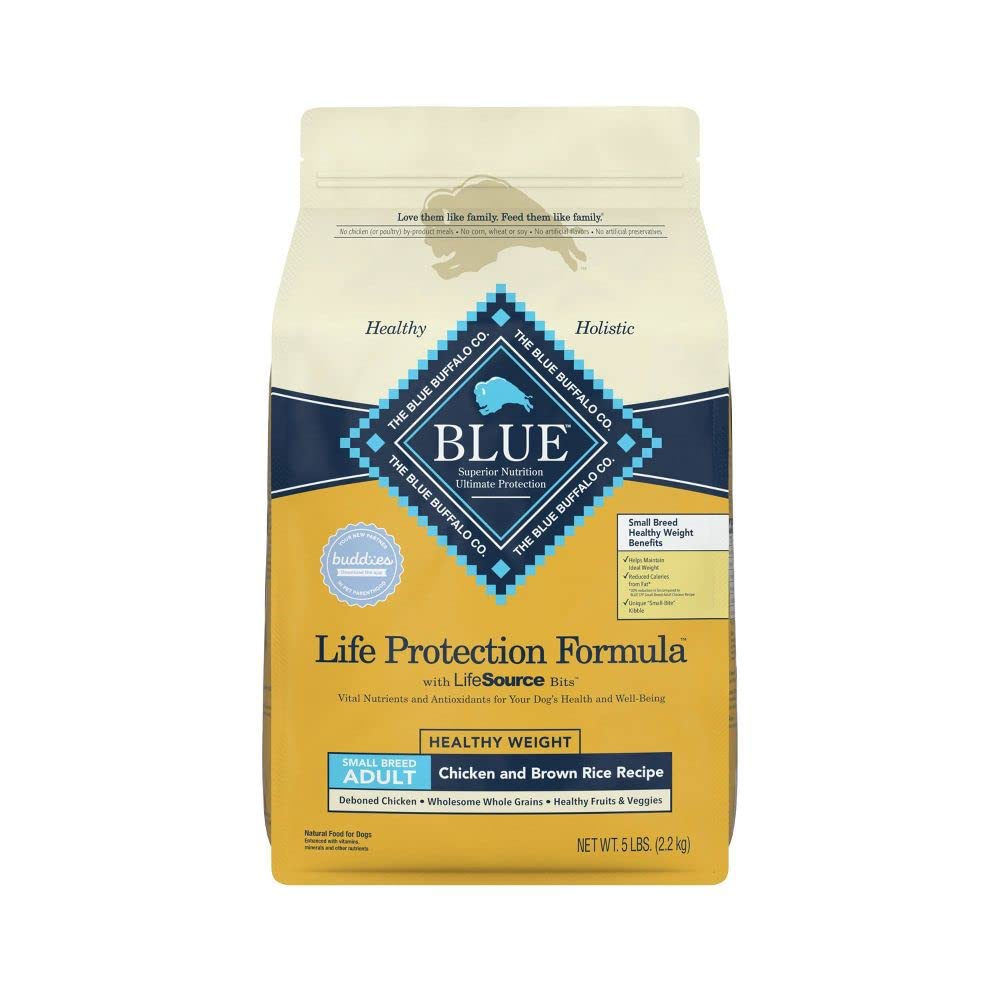Blue Buffalo Life Protection Formula Healthy Weight Small Breed Dry Dog Food, Supports an Ideal Weight, Made with Natural Ingredients, Chicken & Brown Rice Recipe, 5-lb Bag