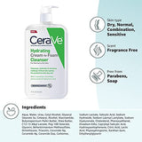 CeraVe Hydrating Cream To Foam Cleanser | Makeup Remover Face Wash For Dry Skin | Foaming Facial Cleanser With Hyaluronic Acid | Normal To Dry Skin | Fragrance Free & Non Comedogenic | 19 Fluid Ounce