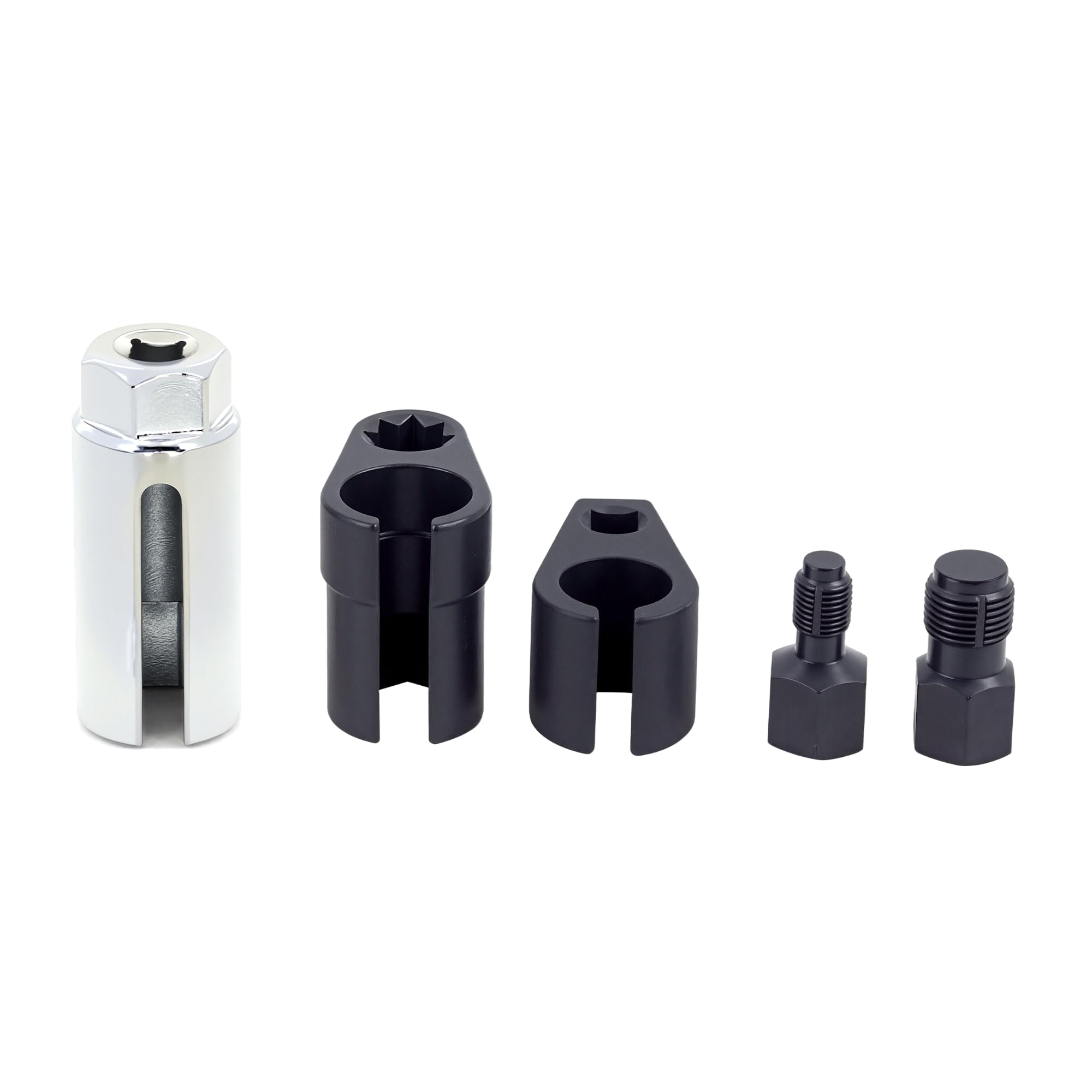A ABIGAIL 5 PCS Automotive O2 Oxygen Sensor Socket Offset 02 sensor Wrench Remover Tool and Thread Chaser Tool