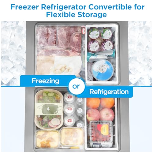 Midea MERC04C4BAWW 3.5 Cubic Feet Chest Freezer, Cu.ft-Convertible, White