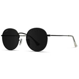 WearMe Pro - Reflective Lens Round Trendy Sunglasses (Gold Frame/Black Lens, 51)