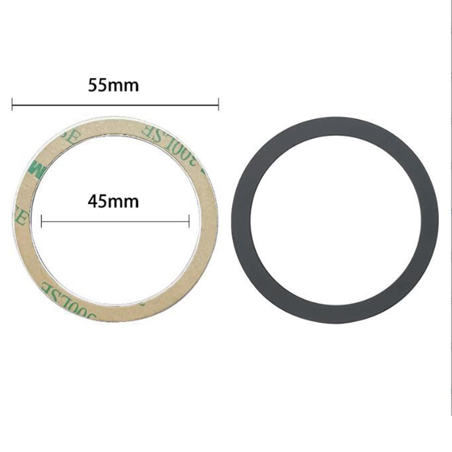 TENOC Universal Metal Ring Sticker for Magnetic Charger Compatible with iPhone/Samsung/Android All Cellphones, Magnetic Mount/Phone Holder Conversion Accessories, 3Pcs, Black