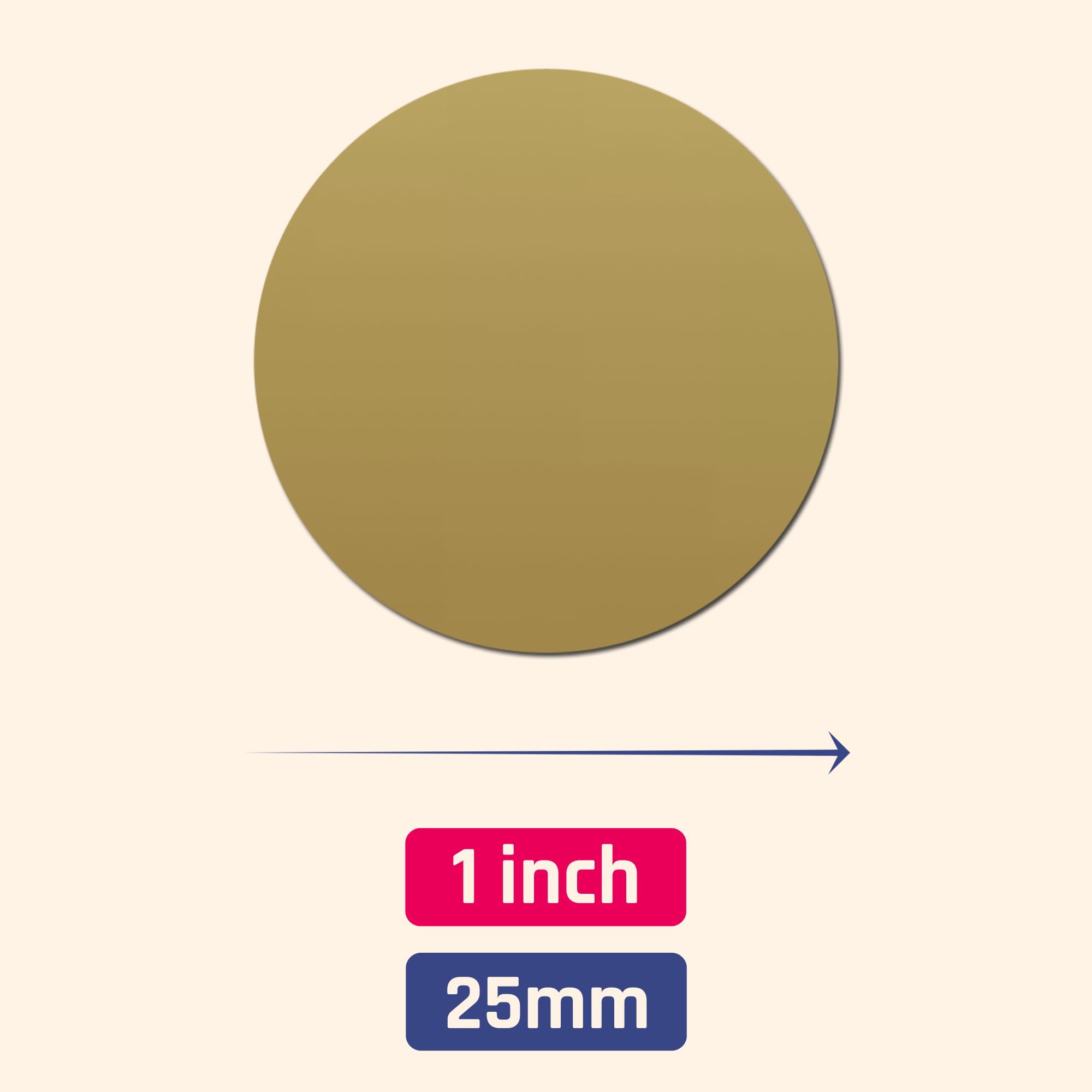 150 Pack, 1" Scratch Off Stickers Labels, Round Circle - Gold