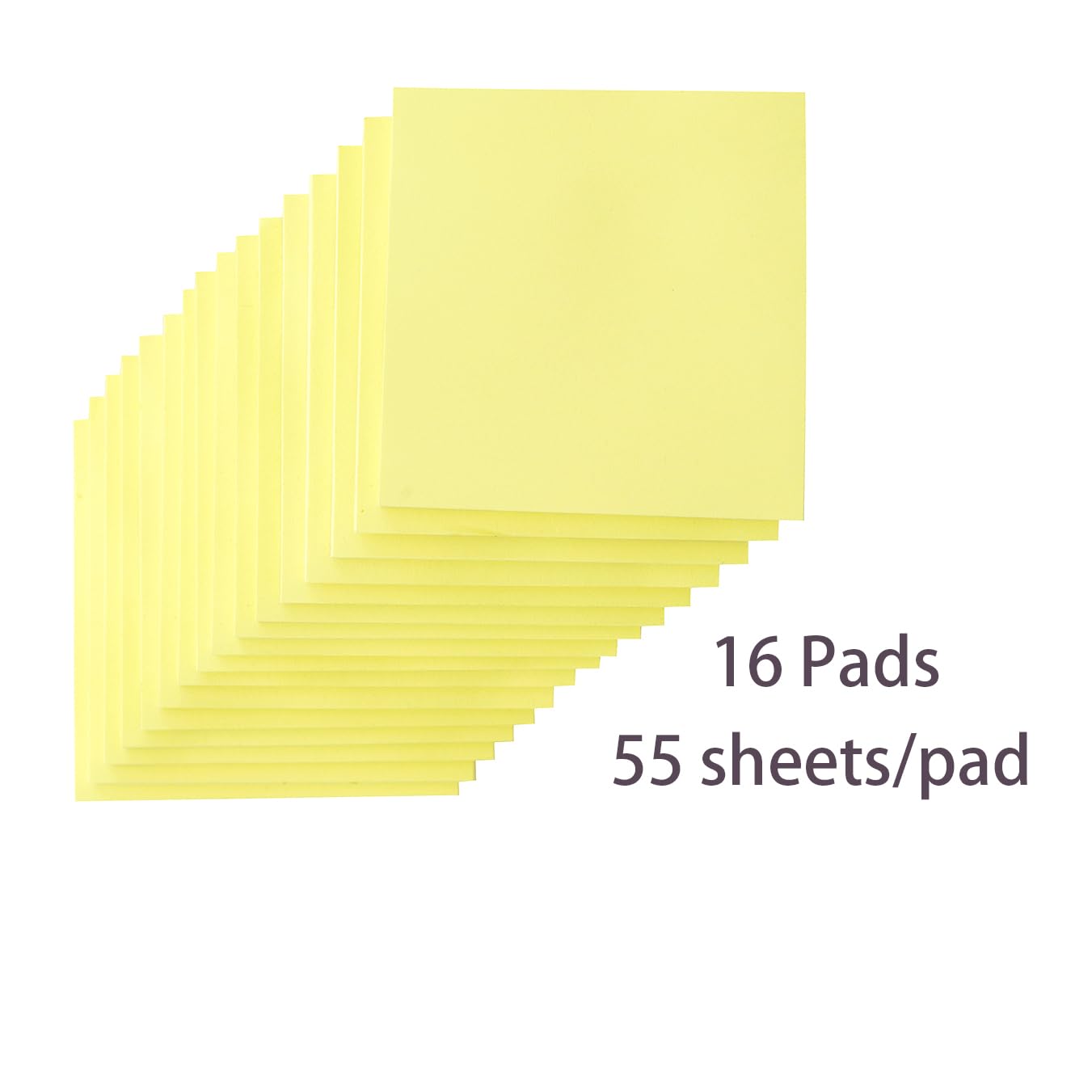 (16 Pack) Sticky Notes 3x3, Canary Yellow, Sticky Pads, Recyclable, Self-Stick Pads, Easy to Post for Home, Office, Notebook