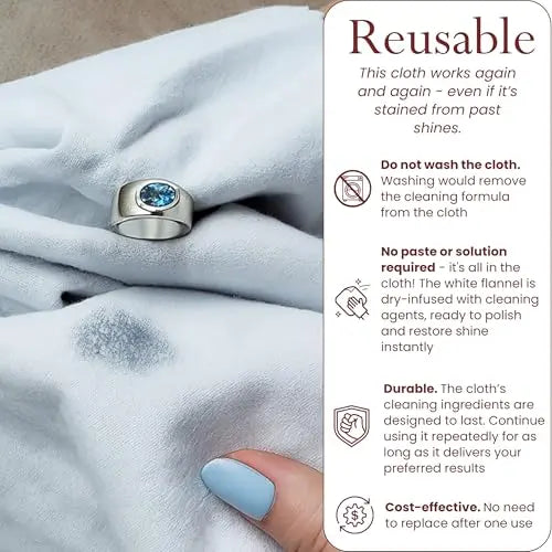 Pro Size Polishing Cleaning Cloth Pure Cotton Made in USA for Gold, Silver, and Platinum Jewelry, Eco Friendly Large Cleaner Cloth 11 x 14 in. Keeps Jewelry Clean and Shiny