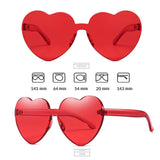 YooThink Love Heart Shaped Sunglasses for Women Colorful Rimless Sunglasses Party Sunglasses (Queen Red)