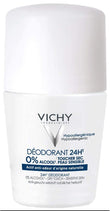 Vichy 24-Hour Dry-Touch Roll-On Deodorant, Aluminum-Free with Invisible Residue-Free Clear Finish, Safe for Sensitive Skin, 1.69 Ounce (Pack of 1)