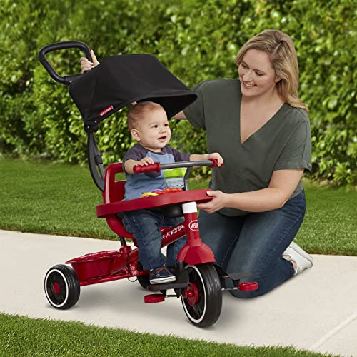 Toddler Bike, Kids Bike, Tricycle Toddler Toys for Ages 2-4, Baby Toy, Radio Flyer 4-in-1 Stroll 'N Trike, for Ages 1-5 Years, Red (Amazon Exclusive)