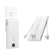 VEEKTOMX Portable Charger with Built in Cables 10000mAh, Power Bank for iPhone with Wall Plug, Travel Essential Fast Charging USB C Slim External Battery Pack for iPhone16/15/14, Samsung, iPad, etc