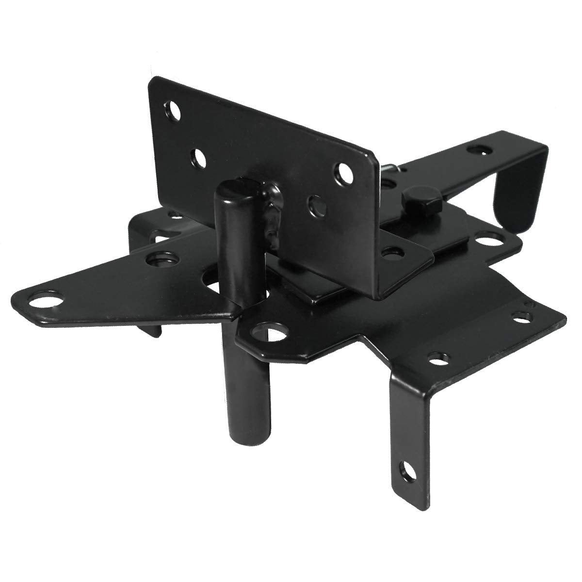 Self-Locking Gate Latch Heavy Duty Post Mount Automatic Gravity Lever Wood/PVC Fence Gate Lock with Fasteners Hardware,for Secure Pool |Yard | Garden, Steel,Black