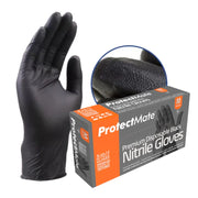 Black Nitrile Gloves- Industrial Strength, 5 mil Thickness, Gloves Disposable Latex Free, Food-Prep Disposable Gloves- Ideal for BBQ, Barber, Cleaning- Large (Box of 100)