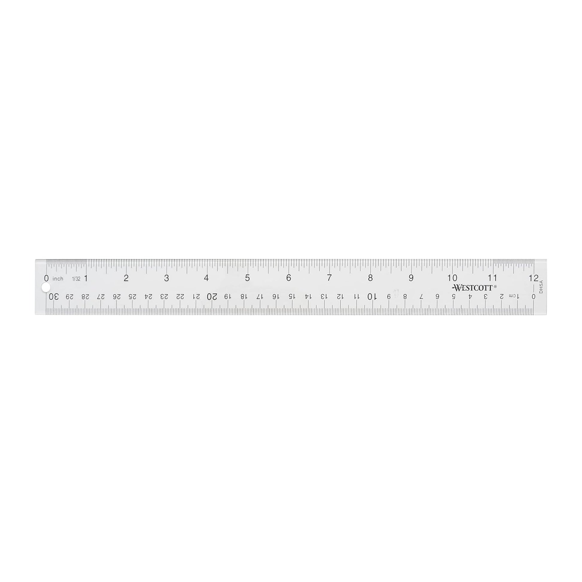 Westcott 10562 Acrylic Clear Ruler, 12 In