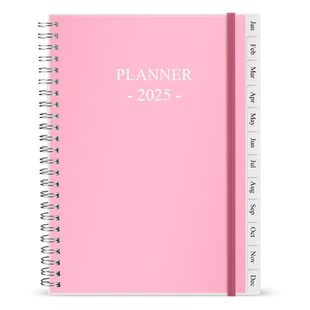 2025 Planner - Weekly & Monthly Planner Runs Jan 2025 to Dec 2025, 6.25" x 8.25", 12 Monthly Tabs, 14 Notes Page, Plastic Pocket, Flexible Cover with Twin-Wire Binding, Twig Planners 2025