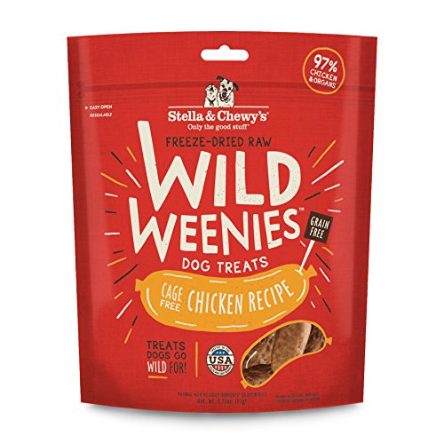 Stella & Chewy’s Freeze-Dried Raw Wild Weenies Dog Treats – All-Natural, Protein Rich, Grain Free Dog & Puppy Treat – Great for Training & Rewarding – Grass-Fed Beef Recipe – 3.25 oz Bag