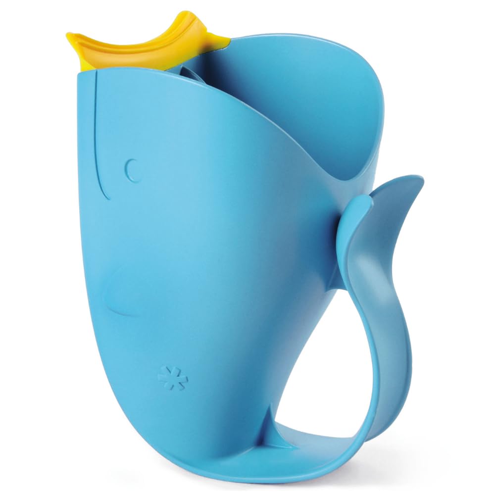 Skip Hop Baby Bath Rinse Cup MOBY Tear-Free Waterfall Rinser Blue Age 0+