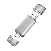 RAOYI 128GB USB C Flash Drive, 2 in 1 USB 3.0 Type C Dual OTG Metal Thumb Drive Jump Drive Memory Stick with Keychain Suitable for USB-C Smartphones, MacBook, Computers and Tablets (Silver)