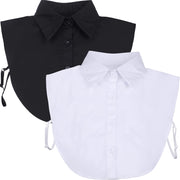 Tatuo 2 Pieces Fake Collar Detachable Collar for Women Shirts Collar Dickey Collar Half False Blouse Dickey (Black, White,Medium)