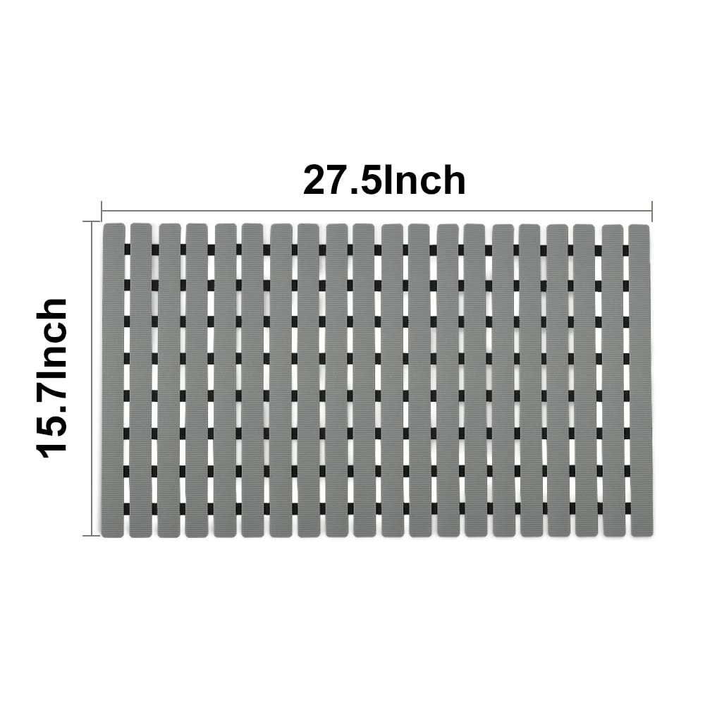 BEMISO BEMISO Shower Mat Non Slip Bathtub Mat with Suction Cups and Drain Holes 27.5 x15.7 Inch Bath Mat for Tub & Shower.Easy Dry,Easy to Cut,Eco-Friendly