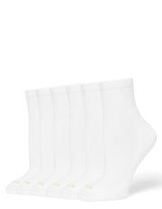Hue Women's Mini Crew Sock 6-Pack, White, One Size