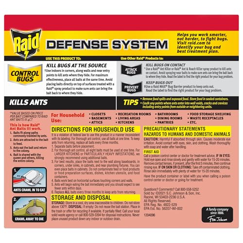 Raid Ant Killer Baits, Child Resistant Bug Killer for Indoor Home Use, 0.24 Oz, 8 Count